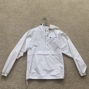White Champion windbreaker